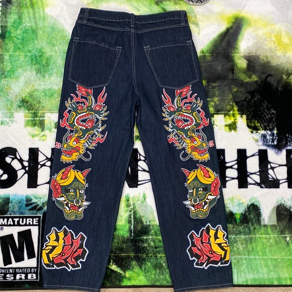 Zumiez Jeans Ninth Ambush Hall Size 32 Worn Slightly Dragon Print On Back Bought From Zumiez